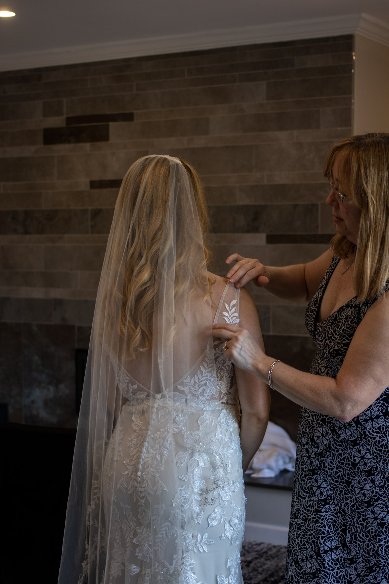 Bride getting ready before the ceremony