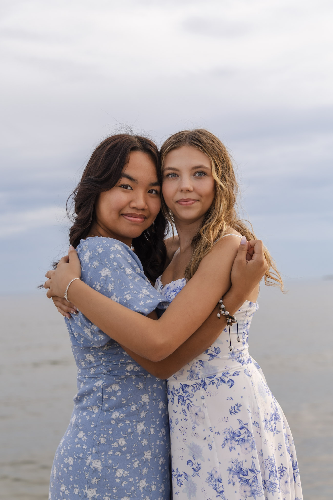 Friends laughing during a portrait session
